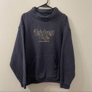 Rain forest cafe pullover sweatshirt blue vtg large